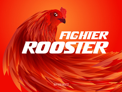 Fighter Rooster Illustration for apparel design apparel art blackonewhitegk design fighter firebeez gradient illustration rooster