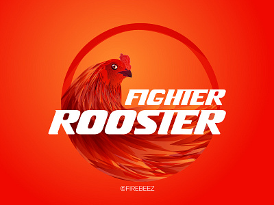 Fighter Rooster Illustration for apparel design poster apparel art blackonewhitegk design fighter firebeez gradient illustration rooster
