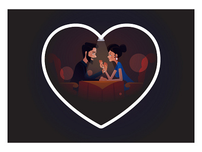 Couples in a Restaurant blackonewhitegk concept couple crush firebeez illustration love restaurant