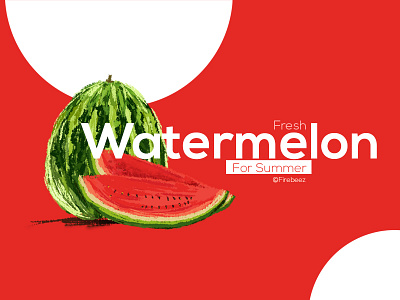 Fresh Watermelon Digital concept art poster blackonewhitegk firebeez fresh illustration summer watermelon