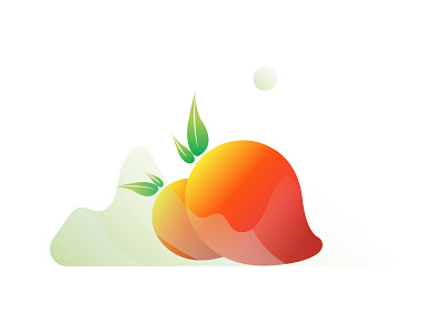 Mango Gradient illustration for logo design blackonewhitegk firebeez gradient green illustration logo mango orange red