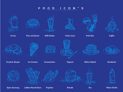 Restaurant food icons illustration bread coffee food foodicon foody icecream icon juice restaurant sandwich tea