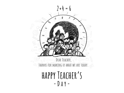 Teacher's Day Wish Poster blackonewhitegk concept design firebeez illustration illustrator pen pensketch sketch sketchbook teacher teachers teachersday