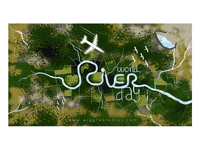 World River Day Promo Illustration affter effects animation blackonewhitegk concept design firebeez illustration motiongraphics photoshop poster river riverday worldriverday
