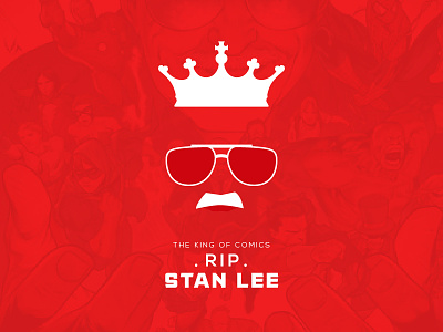 The King of the Comics "Stan Lee " RIP Minimal Poster blackonewhitegk comics concept firebeez illustration illustrator poster stanlee