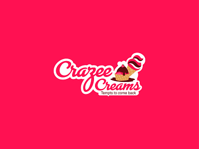 Crazee Creams Logo Design blackonewhitegk branding design firebeez illustration illustrator logo vector