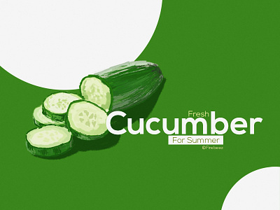 Fresh Cucumber for summer Digital concept adobe blackonewhitegk cold concept cool cucumber firebeez illustration photoshop summer