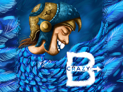 Crazy B Concept Character Digital Art art blackonewhitegk character characterdesign concept crazy firebeez poster
