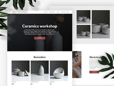 Ceramic workshop website design ceramic ecommerce pottery shop online template template design webdesign website builder website design workshop
