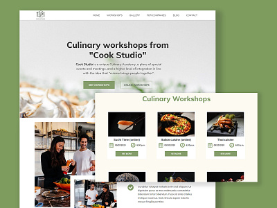 Culinary workshops Responsive website concept