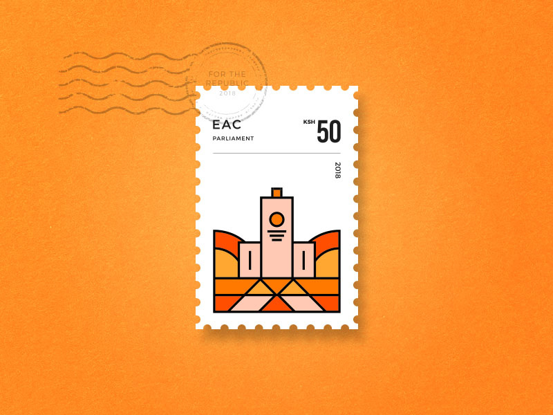 EAC Stamp- Parliament illustration typography logomark logo identity branding