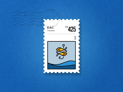 EAC Stamp- Fisheries branding identity illustration logo logomark typography