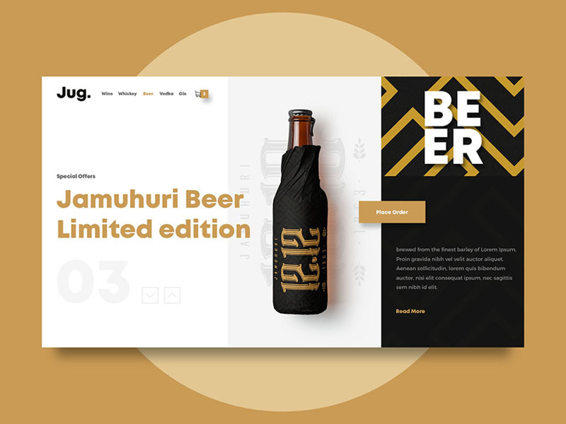 Jug Interface web interface minimal landing website grid ux ui