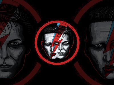 The Fusion (Marilyn Manson & David Bowie) david bowie fan art illustration marilyn manson music portrait vector