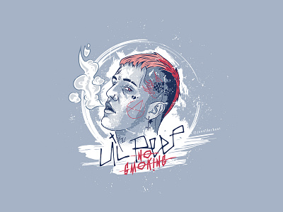 Lil Peep - No Smoking character design fan art illustration lil peep music portrait vector