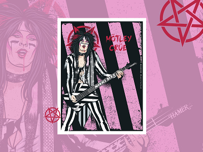Nikki Sixx - Mötley Crüe 80s character design fan art glam glam rock illustration motley crue music nikki sixx portrait rock vector