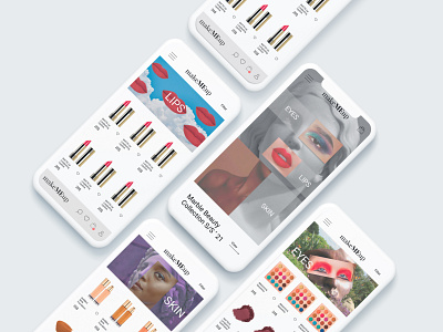 Makeup Brand Mobile App concept beauty app beauty industry collage collageart fashion girl makeup makeup app mobile app surrealistic ui
