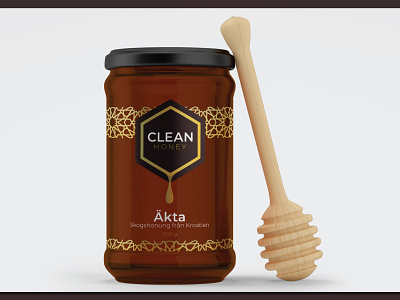 Transparent Honey label design branding clear label design glass jar label graphic design honey honey label jar label label labeldesign packaging packaging design print design transparent label typography vector