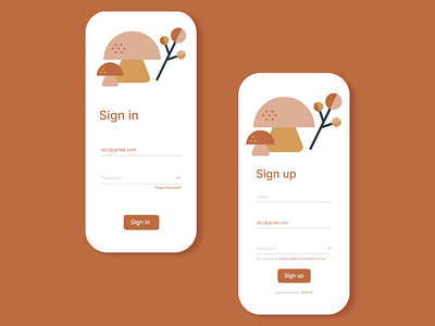 Sign in and sign up screen