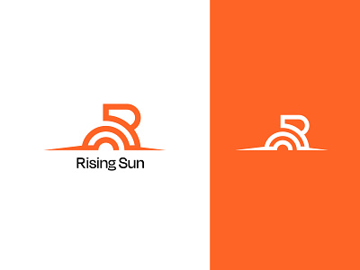 Rising Sun creative logo design letter logo logo designer logo love mockup orange r r logo rising sun sun logo symbol