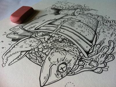 Chum bucket chum detail doodle eraser ink line line work marker pen sharpie sketch