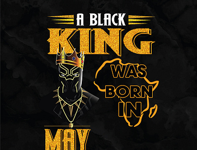Black King Born in May Vector Tracing Services artwork graphic design illustration lineart recreate redesign tshirt design tshirtdesign vector vectorart