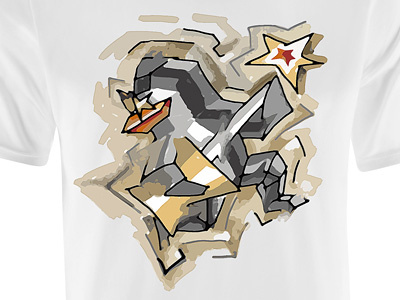 Cubism1 penguin t shirt