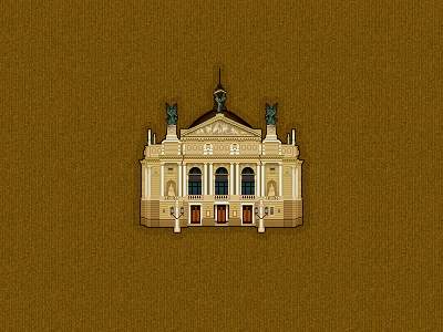 lviv theatre of opera and ballet pixelart pixels