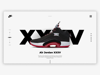 Landing page - Nike Air Jordan design graphic design landing design landing page minimal typography ui ux web