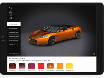 Spyker C8 Preliator | 3D Configurator 3d cars cgi ui ux