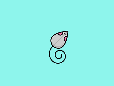 Catnip Mouse flat icon illustration line drawing