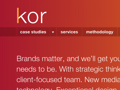 kor group web site gradient transparency words