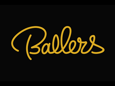 Ballers black gold lettering script type