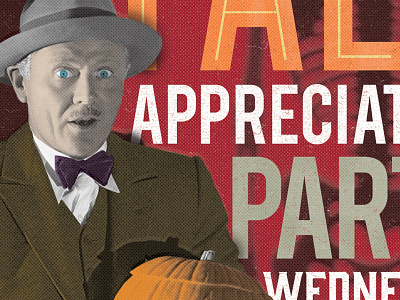 Halloween is ded. dusty fall halftone halloween inline type invitation invite old school dude print pumpkin sans serif spooky
