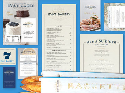 Eva's Bakery - print bags baguette boulangerie evas bakery french menu print