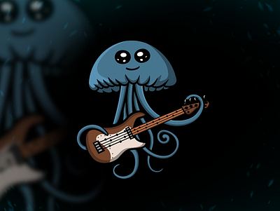 Music JellyFish character jellyfish logo