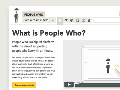 Homepage homepage icon illness landing network people pictogram social typography web white who