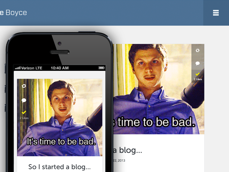 It's time to be bad. squarespace website responsive blog