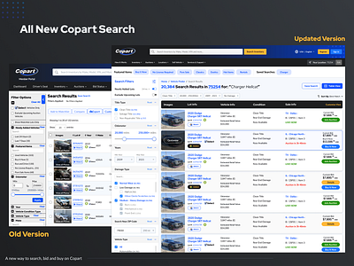 New Copart Search View