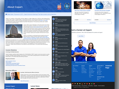 About Us about copart landing responsive rwd ui website
