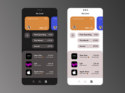 Banking UI - Colour Contrast design minimal ui ux