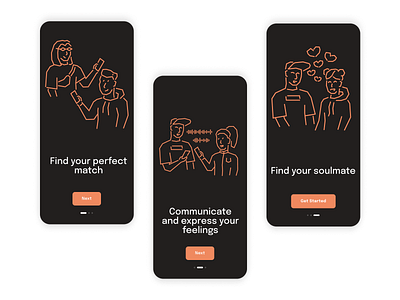 Onboarding Dating App appdesign clean clean ui dailyui design graphic design illustration mobile ui uiux website