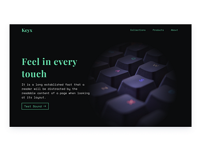 Keyboard Landing Page clean clean ui da dailyui design ui uiux website