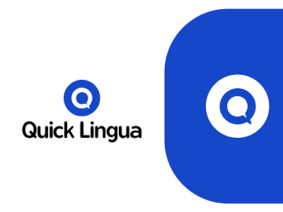Logo for company blue language lingua logo quick