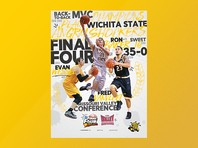 2016 Wichita State University Basketball Poster graphic design poster sports design