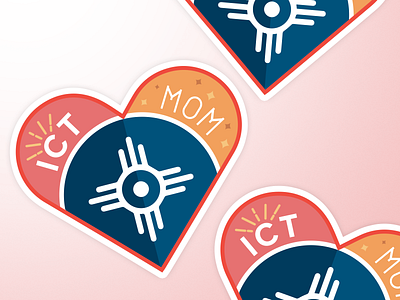 ICT Mom Sticker graphic design illustration sticker sticker design vinyl sticker wichita wichita flag wichita kansas