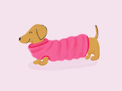 Drawcember 3: Cozy Vibes christmas dog hand drawn holidays illustration procreate sweater sweater weather winter