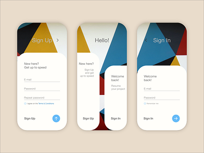 Mobile Sign Up & Sign In UI app create account dailyui design minimal mobile mobile app mobile ui register sign in sign up ui