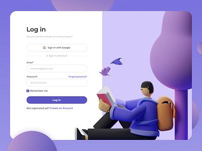 Log in checkout form