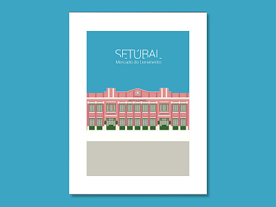 Livramento Market in Setúbal, Portugal illustration